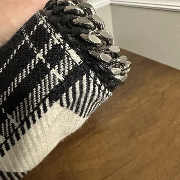 Stella McCartney Black and White Plaid Satchel - Picture 9 of 13
